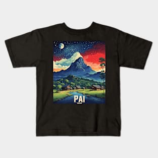 Pai Thailand Vintage Retro Travel Tourism Kids T-Shirt